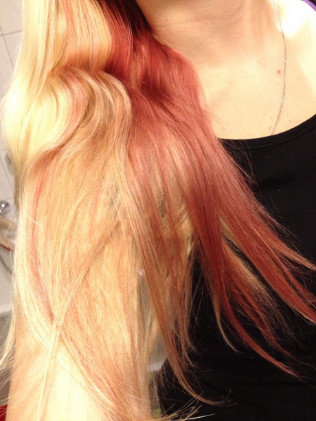 Blond rot haare