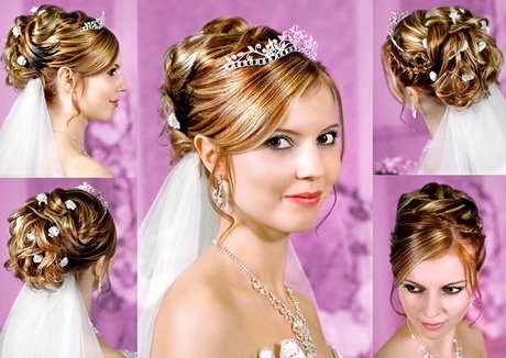 Brautfrisuren mit schleier und diadem