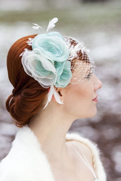 Fascinator braut ivory