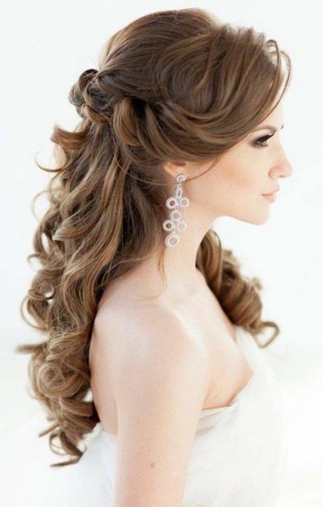 Brautfrisuren locken halb offen