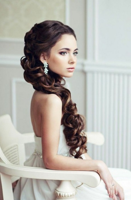 Brautfrisuren locken halb offen