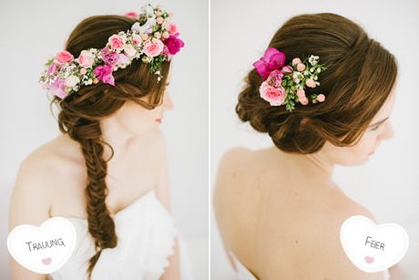 Hochzeitsfrisuren mit echten blumen