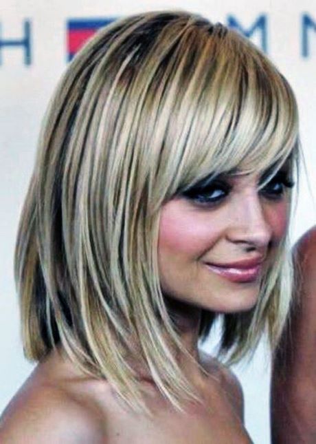 Long bob blond mit pony