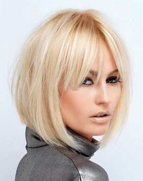 Long bob blond mit pony